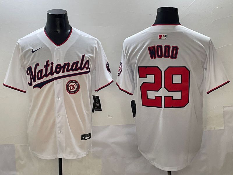 Men 2025 Washington Nationals #29 Wood White Game Nike MLB Jersey style 6